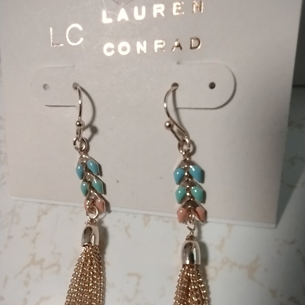 NWT LC Lauren Conrad Dangling Pastel Colors Earrings